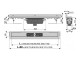 Alcadrain Flexible - Podlahový žlab 750 mm s okrajem pro perforovaný rošt nastavitelným límcem ke stěně