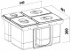 Sinks  - Odpadkový koš JAZZ 600 3x15 l + 1x7